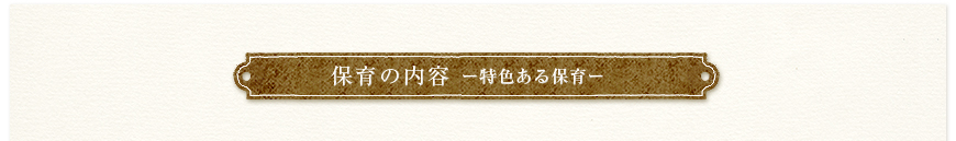 保育の内容／特色ある保育